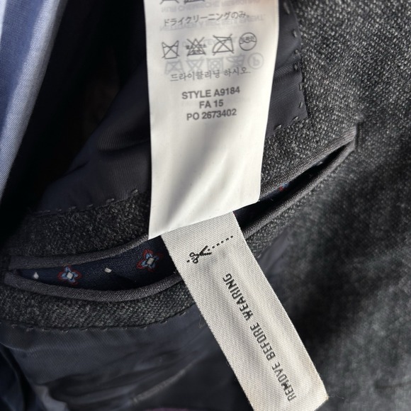 J. CREW Ludlow Moon Grey Tweed Men's Formal Work Suit Jacket 36R & Pants 31 X 32 - Picture 9 of 16